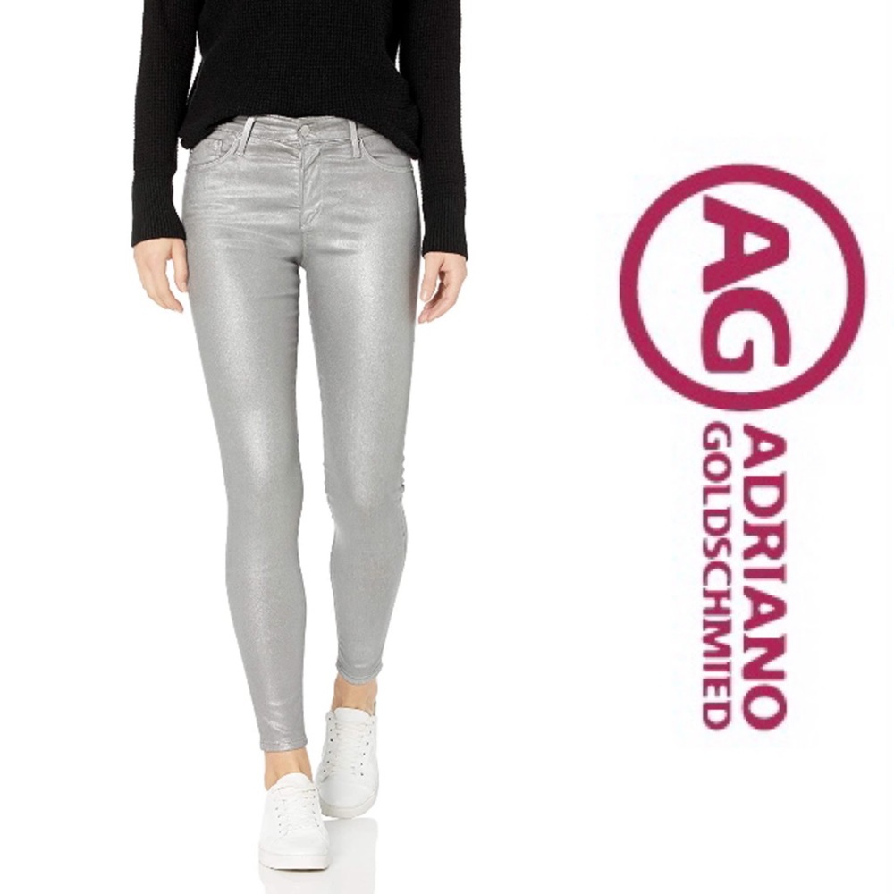 NWT Farrah High-Rise Skinny Fit Silver AG Adriano Goldschmeid